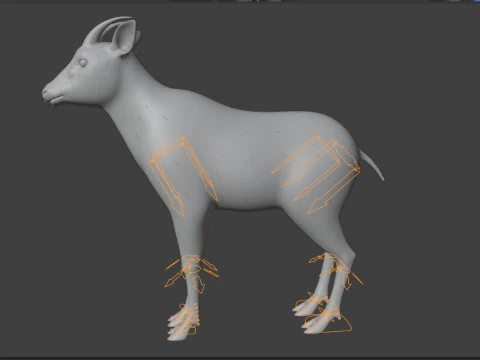 Rigged Hybrid sheep with 1k textures and animations 3D Model