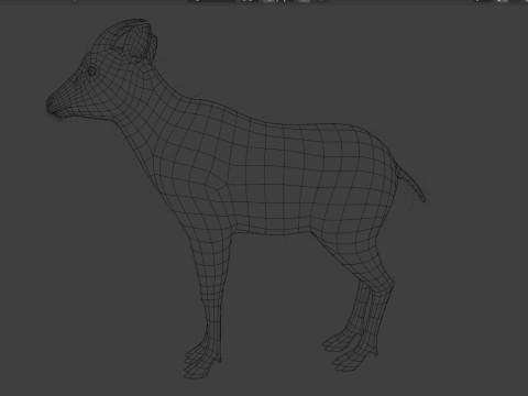 Mouton hybride truqué avec 1k textures et animations Modèle 3D