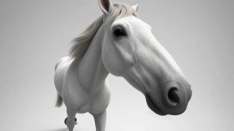 Rigged white horse with 4k textures and animations Modèle 3D .c4d .max .obj .3ds .fbx .stl .blend