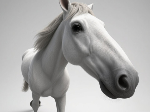 Rigged white horse with 4k textures and animations 3D मॉडल
