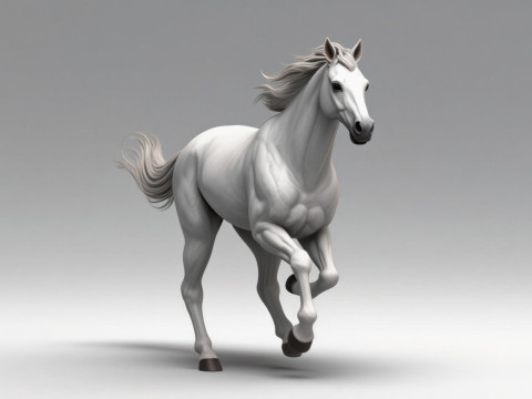 Rigged white horse with 4k textures and animations Modèle 3D