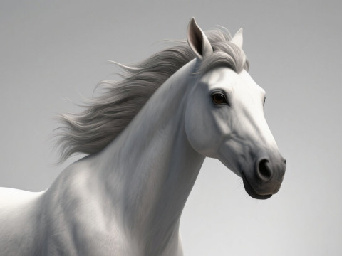 Rigged white horse with 4k textures and animations Modèle 3D