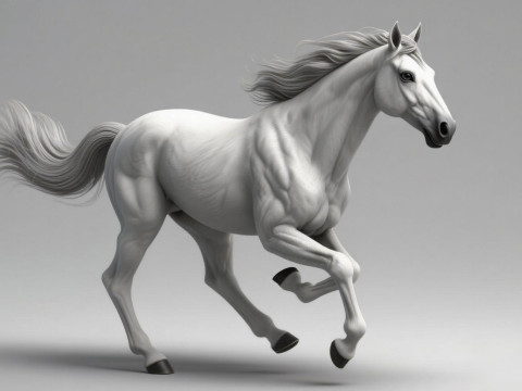 Rigged white horse with 4k textures and animations Modèle 3D