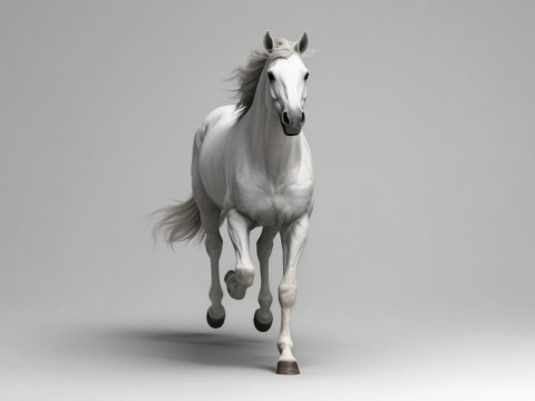 Rigged white horse with 4k textures and animations Modèle 3D