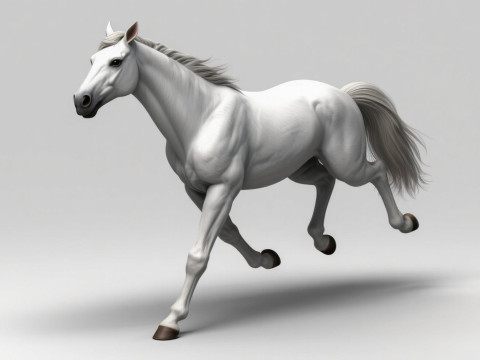 Rigged white horse with 4k textures and animations Modèle 3D