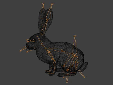 Rigged Gray Rabbit with 2k textures and animations 3D Model