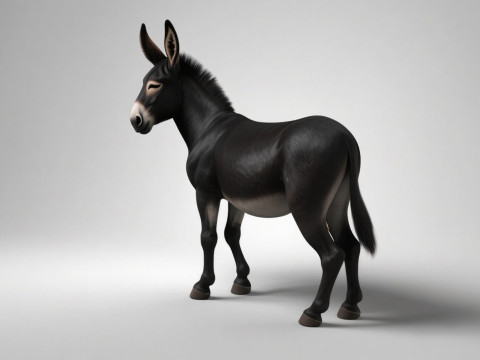Rigged Donkey with 4K Textures and Animations 3D मॉडल