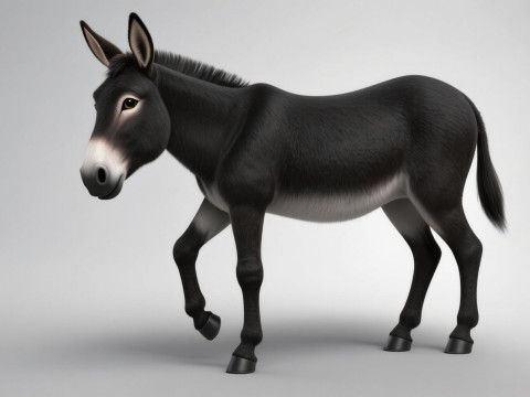 Rigged Donkey with 4K Textures and Animations 3D मॉडल