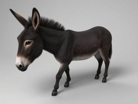 Rigged Donkey with 4K Textures and Animations 3D मॉडल