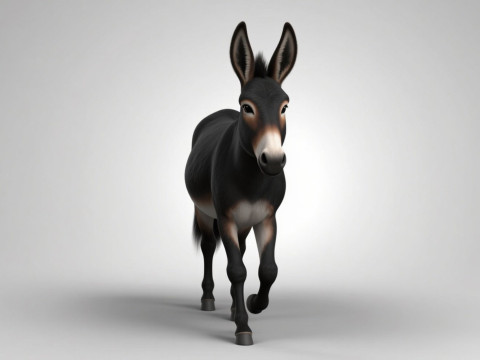 Rigged Donkey with 4K Textures and Animations 3D मॉडल