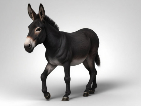 Rigged Donkey with 4K Textures and Animations 3D मॉडल