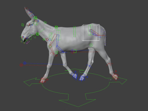 Rigged Donkey with 4K Textures and Animations 3D मॉडल