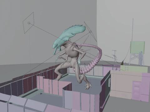 Ksenomorf Krali&ccedil;e te&ccedil;hizatı 3D Model