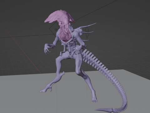 Xenomorph Queen rig 2 Modelo 3D