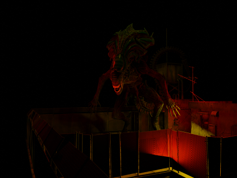 Xenomorph Queen rig 2 Modelo 3D