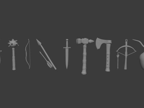 Medieval Weapons 3D Modell