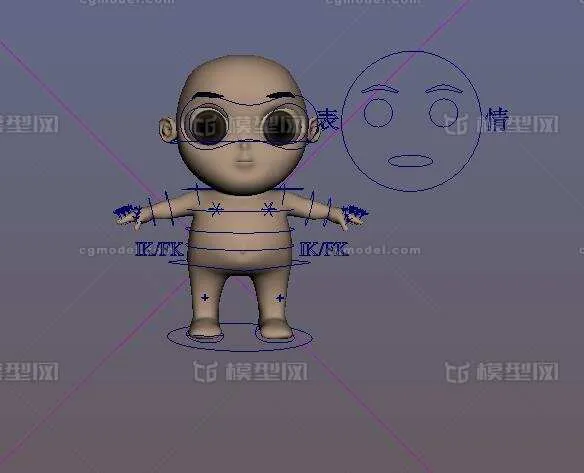 Cartoon Baby Base mesh 3D Model .c4d .max .obj .3ds .fbx .stl .blend 