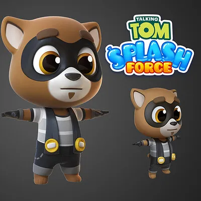 Cartoon Racoon 3D - ready to anim 3D Model .c4d .max .obj .3ds .fbx .stl .blend 