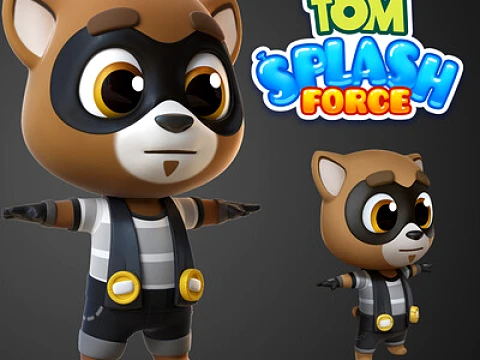 Cartoon Racoon 3D - pronto per l'animazione Modello 3D