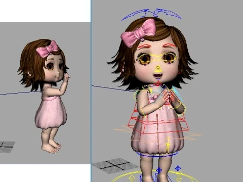 Cute girl child 3D Model