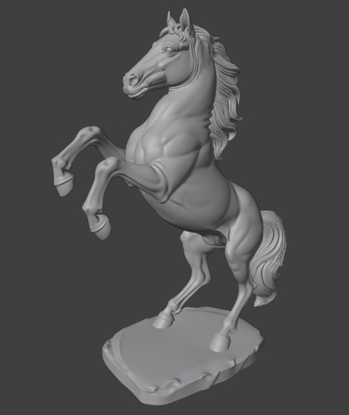 Rearing Horse Sculpture Modelo de impresión 3D .c4d .max .obj .3ds .fbx .stl .blend