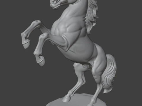 Rearing Horse Sculpture 3D Print Model