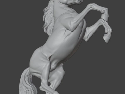 Rearing Horse Sculpture 3D Print Model