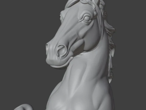 Rearing Horse Sculpture 3D Print Model