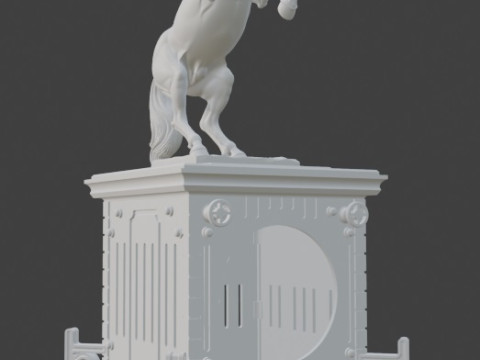 Elegant Desktop Clock with Horse 3D Принт Модель