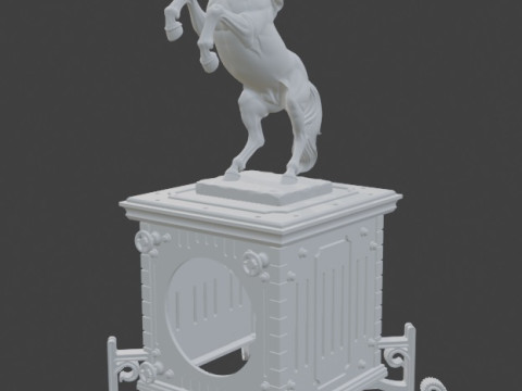 Elegant Desktop Clock with Horse 3D Принт Модель
