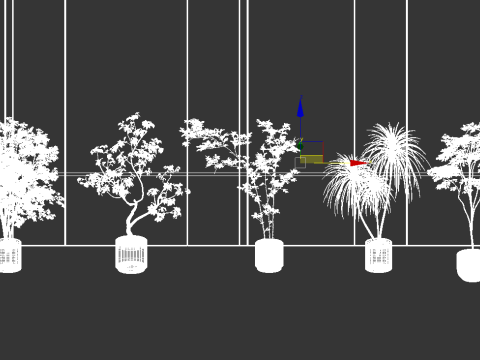 Kombinasi tanaman pot modern Model 3D