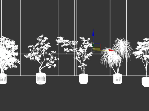 Modern potted plant combination 3D Model