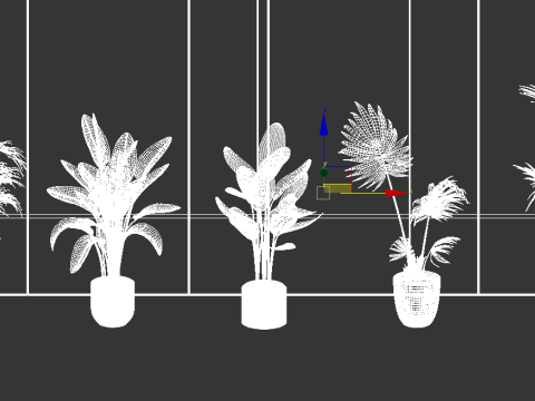 Kombinasi tanaman pot modern Model 3D