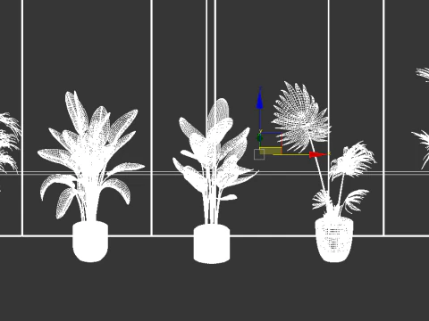 Modern potted plant combination 3D Model