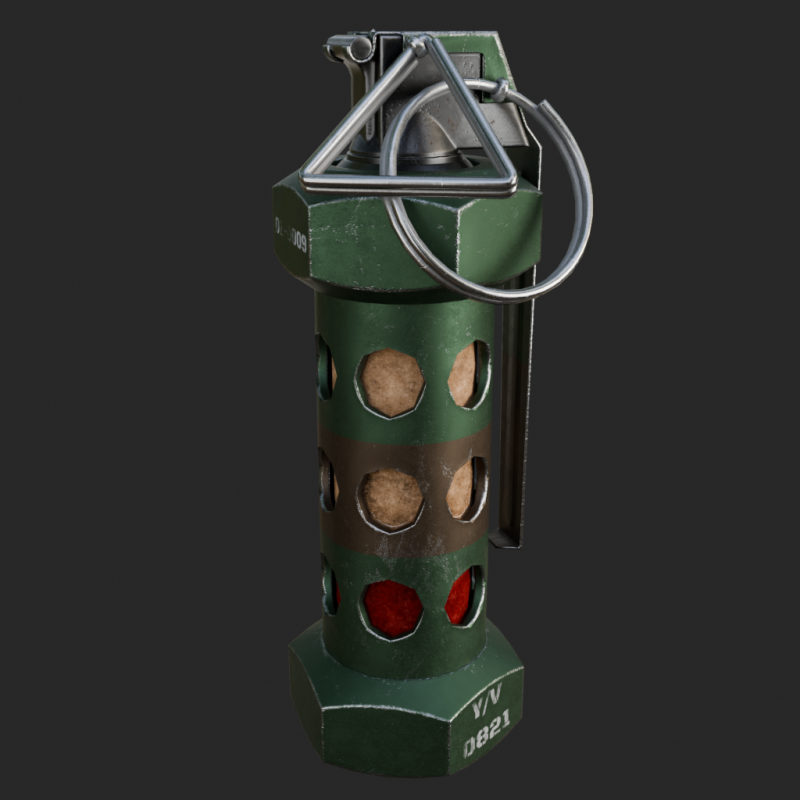 Flashbang granade 3D Модель .c4d .max .obj .3ds .fbx .stl .blend