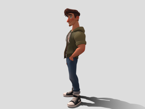 Cool young man stylized 3d character 3D 模型