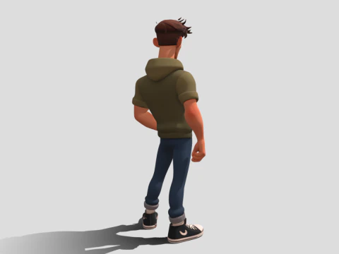 Cool young man stylized 3d character 3D Model
