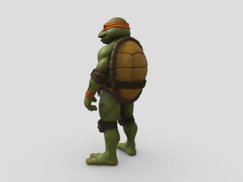 TMNT Michael Angelo High From 1990 Retro Movie 3D Model