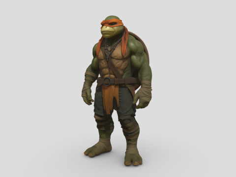 TMNT Michael Angelo Character From 2014 Movie Model 3D