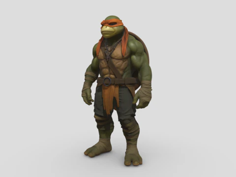 TMNT Michael Angelo Character From 2014 Movie 3D Model