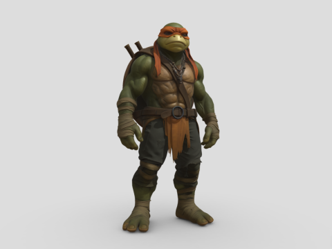 TMNT Michael Angelo Character From 2014 Movie 3Dモデル