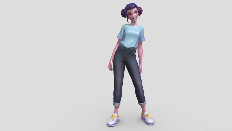 K Pop Demon Hunters Zoey 3Dモデル .c4d .max .obj .3ds .fbx .stl .blend