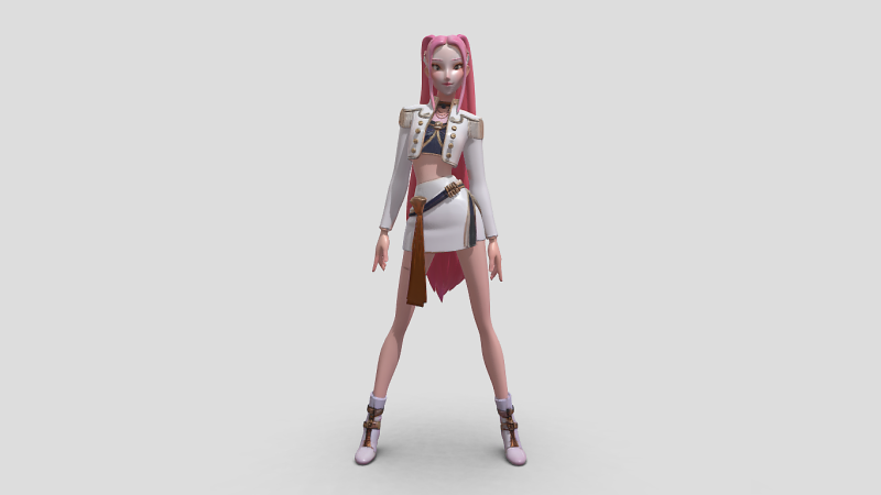 K pop Demon Hunters Mira High poly character 3D Model .c4d .max .obj .3ds .fbx .stl .blend