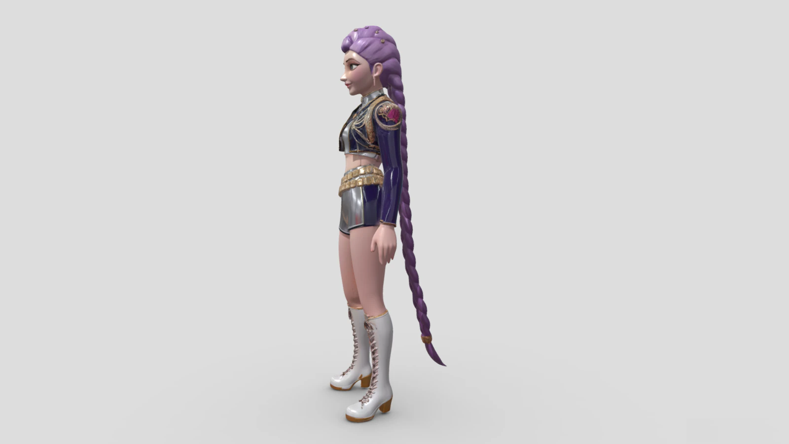 K pop Demon Hunters Rumi High poly character 3D Model .c4d .max .obj .3ds .fbx .stl .blend