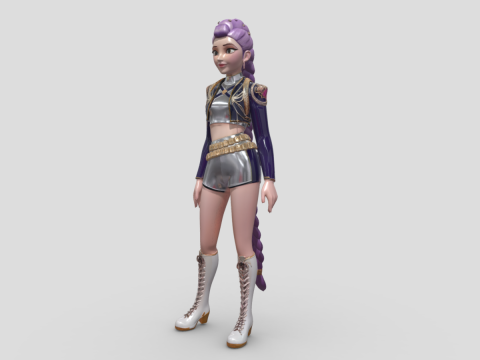 K pop Demon Hunters Rumi High poly character Model 3D