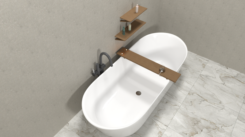 モダンなバスルームのインテリア リアルな 3D シーン ブレンダー FBX PBR テクスチャ 3Dモデル .c4d .max .obj .3ds .fbx .stl .blend