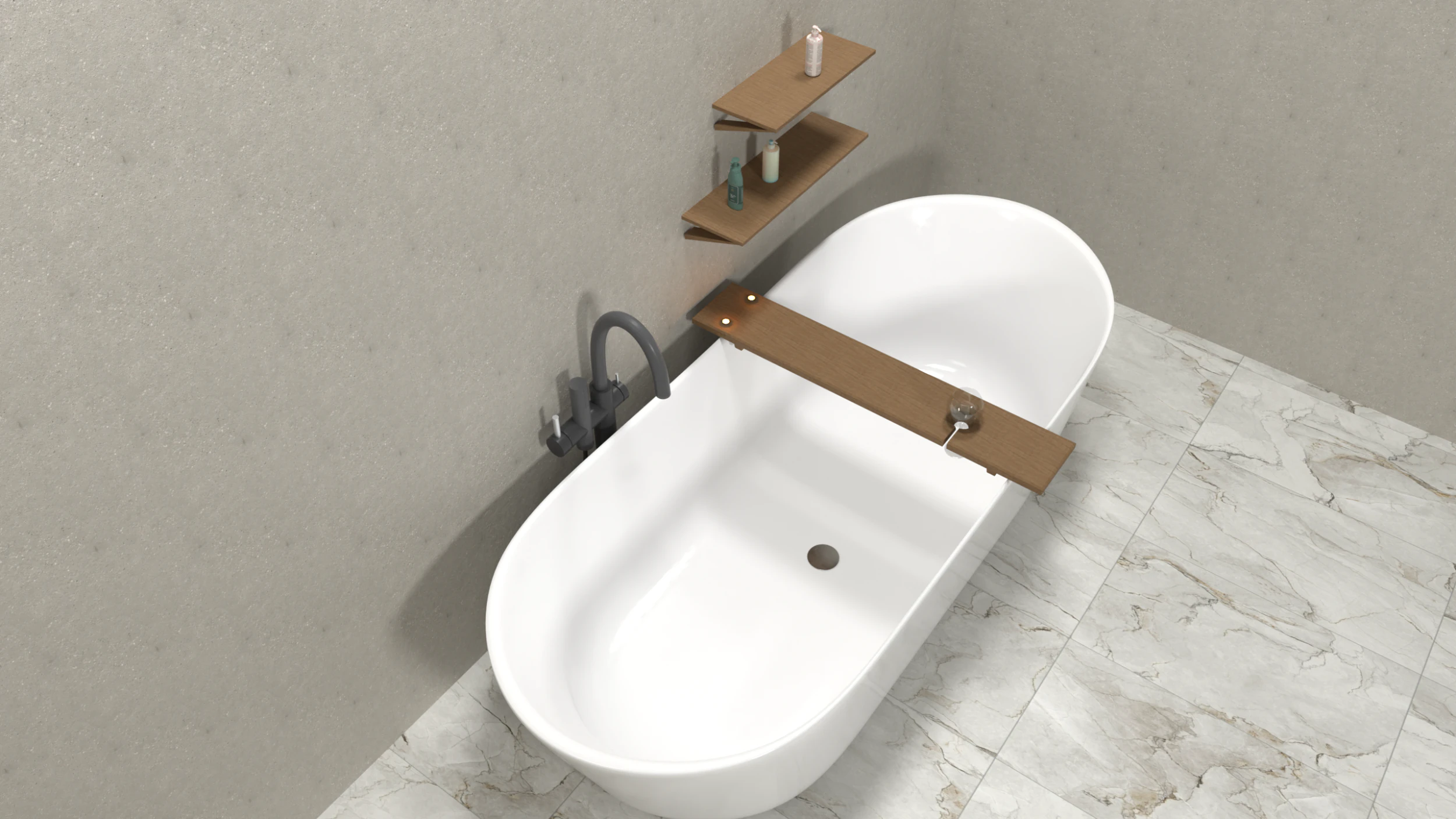 Modern Bathroom Interior Realistic 3D Scene Blender FBX PBR Textures 3D Model .c4d .max .obj .3ds .fbx .stl .blend