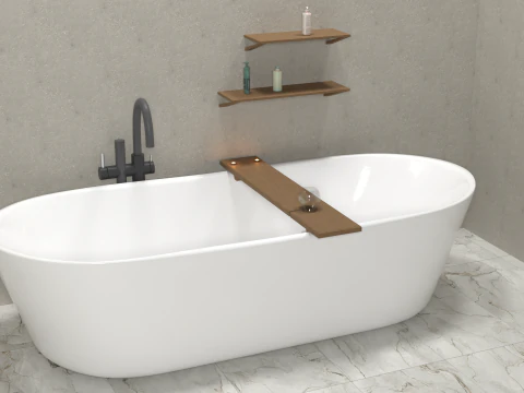 Modern Bathroom Interior Realistic 3D Scene Blender FBX PBR Textures 3D Model