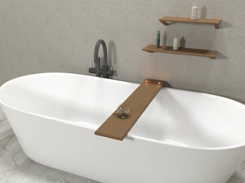 Modern Bathroom Interior Realistic 3D Scene Blender FBX PBR Textures 3D Model