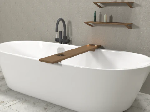 Modern Bathroom Interior Realistic 3D Scene Blender FBX PBR Textures 3D Model